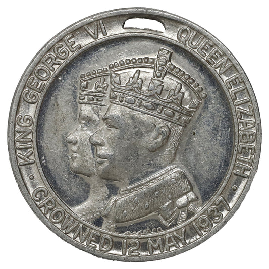 1937 George VI & Elizabeth Coronation Medallion with Ribbon: Fear God, Honour the King