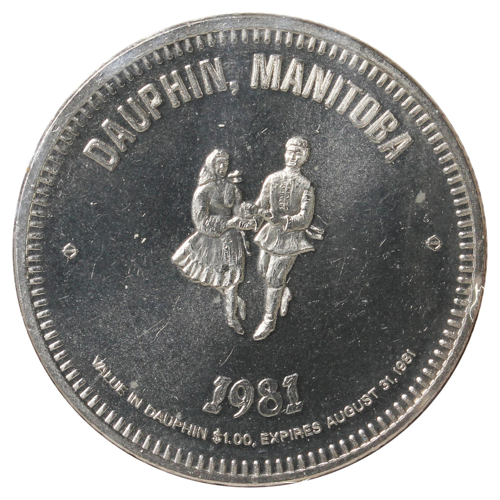1981 Dauphin, Manitoba, Souvenir Dollar Trade Token: National Ukrainian Festival