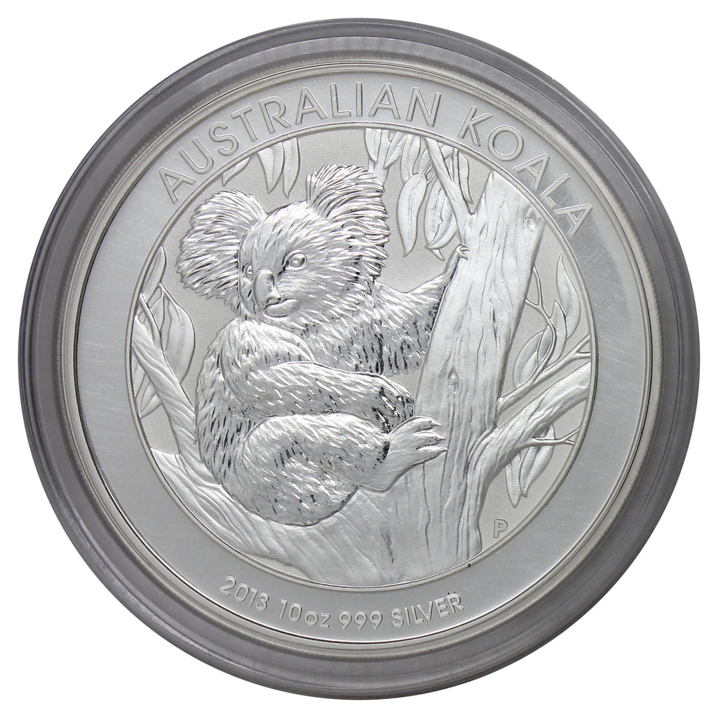 2013 Australia $10 Koala 10oz .999 Silver (No Tax) Capsule Scratched