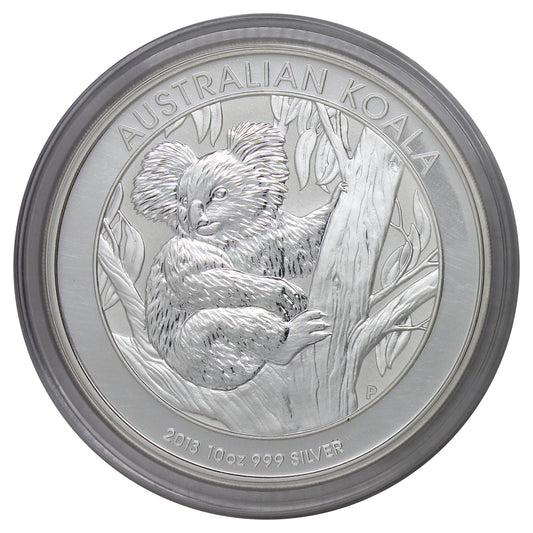2013 Australia $10 Koala 10oz .999 Silver (No Tax) Capsule Scratched