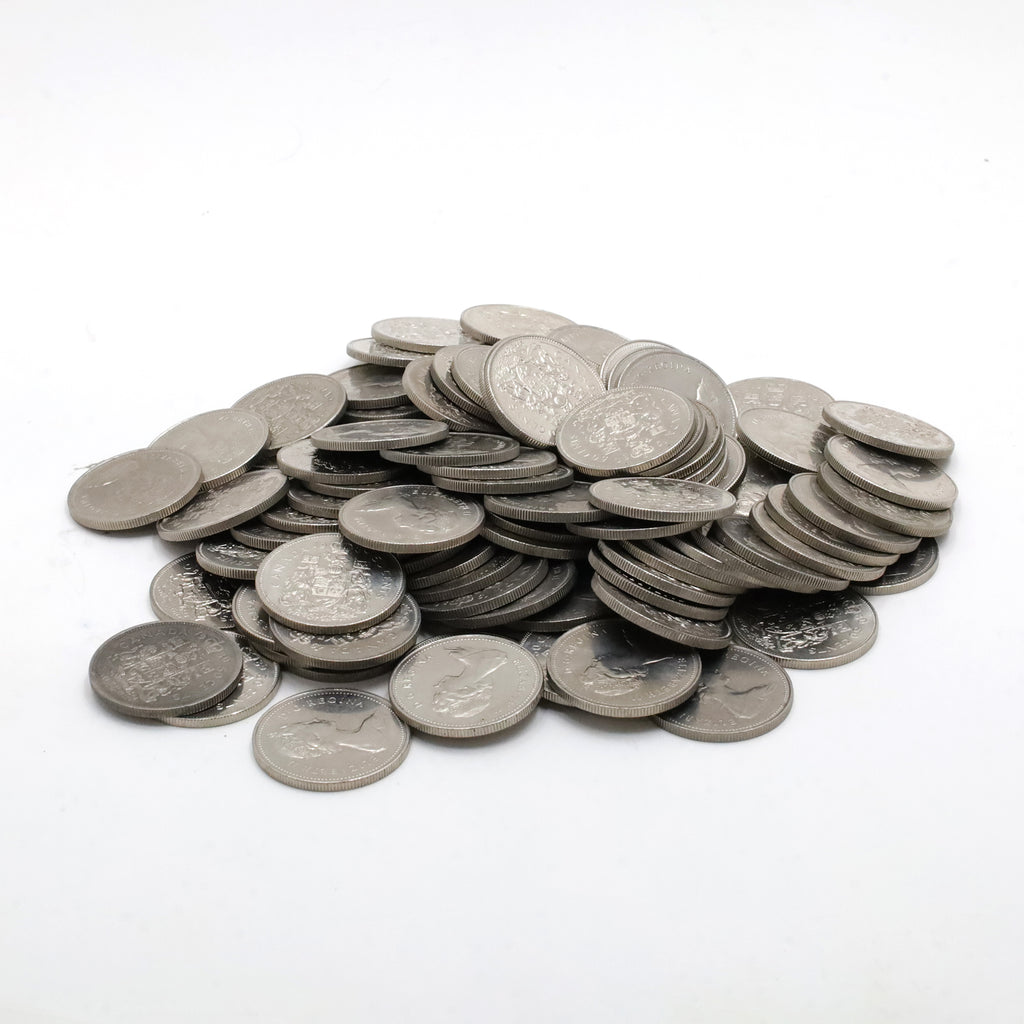 Lot of 100x 1980 Canada 50-cents, 100Pcs