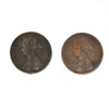 Pair of 1864 New Brunswick Short 6 & Tall 6 1 Cents, Fine (F12), 2Pcs (Impaired)