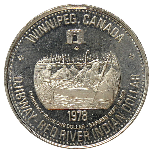 1978 Winnipeg Ojibway - Red River Indian Dollar Token: Sgt. Tommy Prince