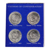 Set of 4x Charlottetown, PEI, Fathers of Confederation Trade Dollars, 4Pcs in Folder