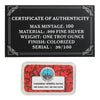 Canadian Wildlife: Cougar Colourized 1oz Silver Bar w COA (No Tax)