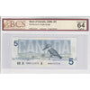 BC-56e-N1-iii 1986 Canada $5 Knight-Dodge, 3 Digit RADAR, HNB, BCS Cert. CUNC64 Orig