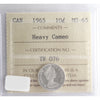 1965 Canada 10-cents ICCS Certified MS65 Heavy Cameo