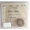 1954 Canada 10-cents ICCS Certified PL-65 Heavy Cameo