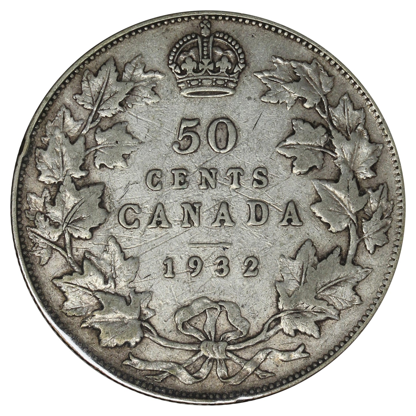 1932 Canada 50-cents F-VF (F15) Scatched, marks, or impaired