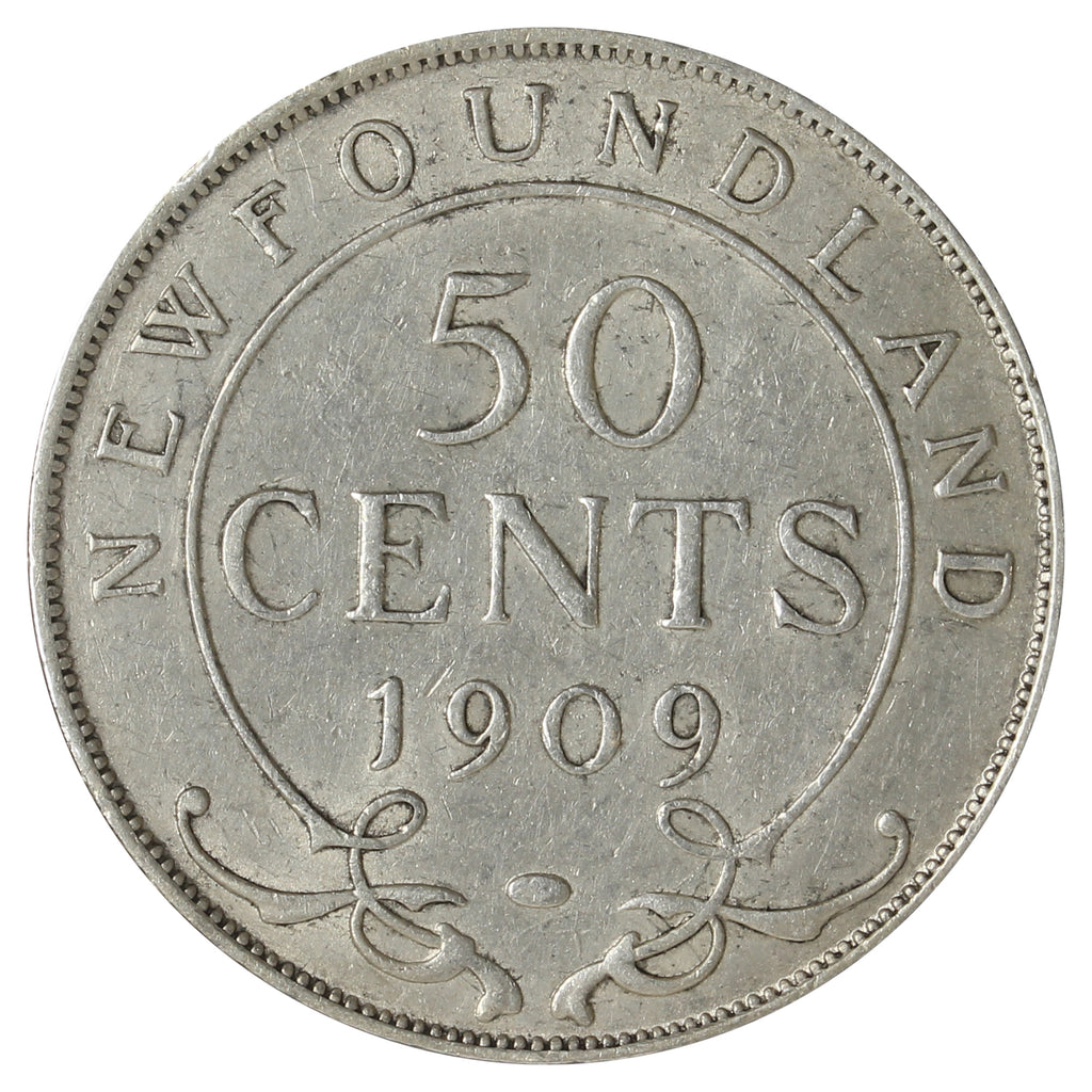 1909 Newfoundland 50-cents EF-AU (EF-45)