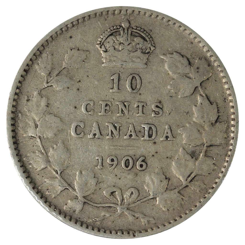 1906 Canada 10-cents Very Good (VG8) Scratched, Cleaned, or Impaired