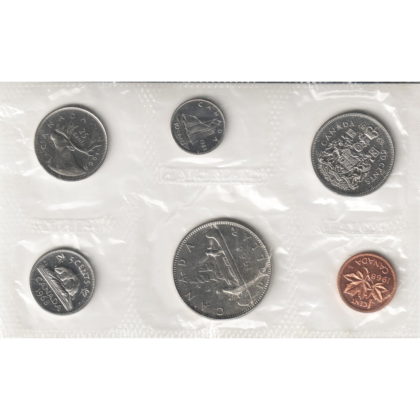 Lot of 48x 1968 Canada Proof Like Sets in Pliofilm, 48Pcs (Impaired)