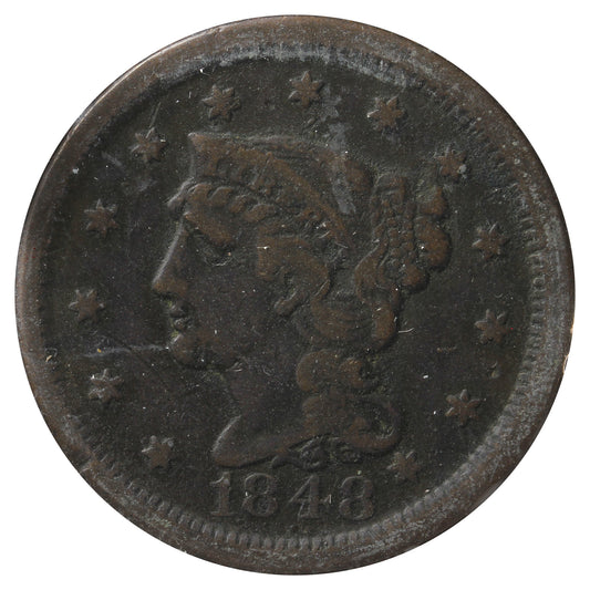1848 USA Cent Very Fine (VF-20) Impaired