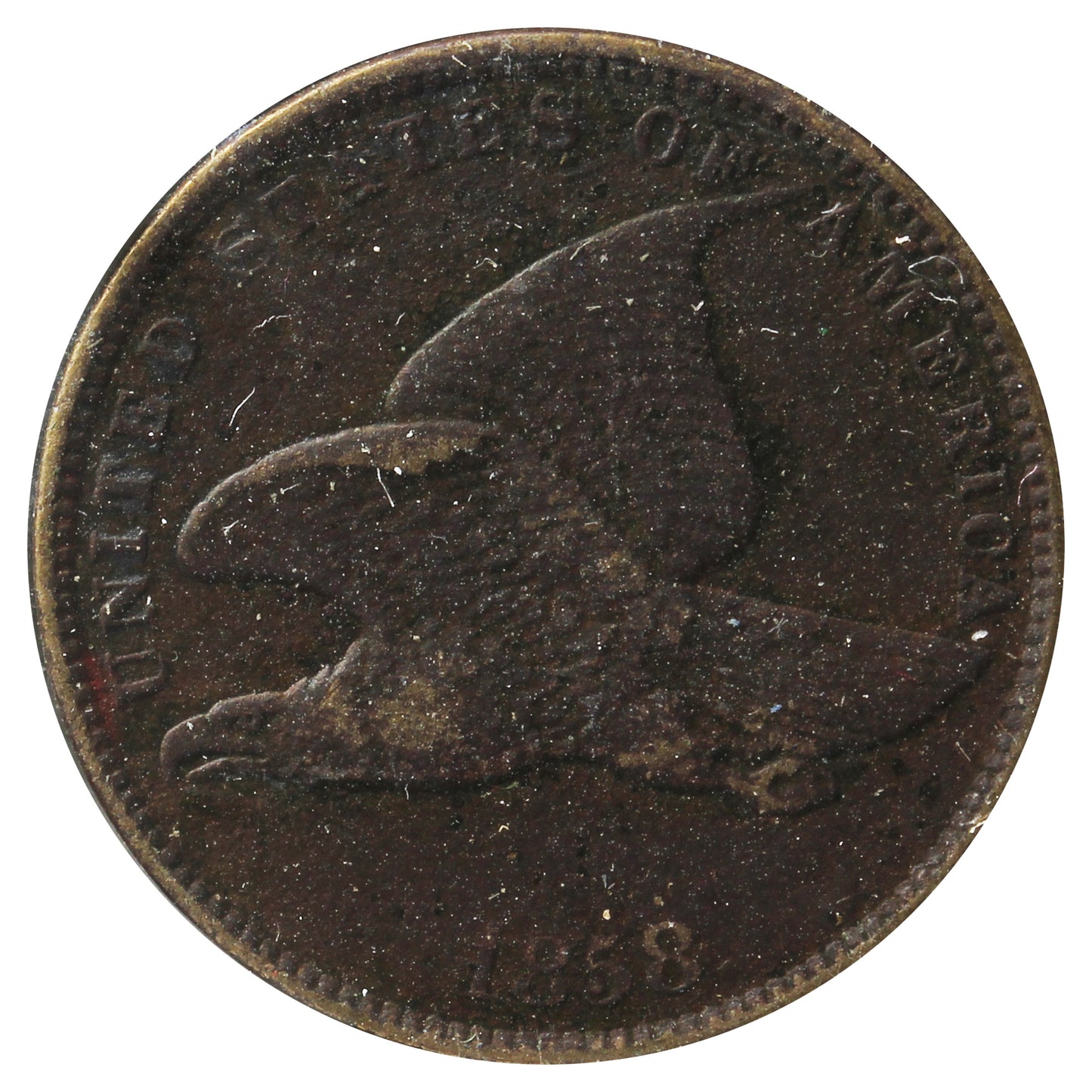 1858 Small Letters USA Cent Extra Fine (EF-40) Impaired