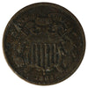 1864 Large Motto USA 2 Cents VF-EF (VF-30) Corrosion