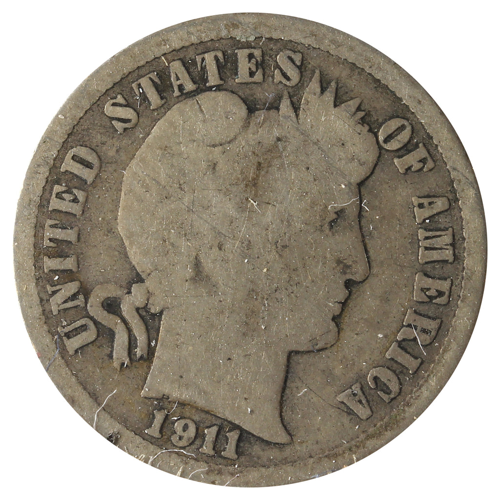 1911 USA Dime Good (G4) Scratched, Cleaned or Impaired
