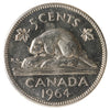 1964 Canada 5-cents Extra Water Line Uncirculated (MS-60)