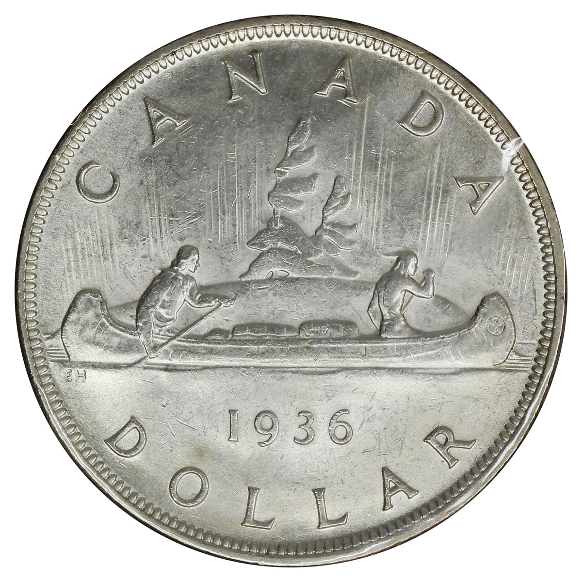 1936 Canada Dollar Uncirculated (MS60) Scratched