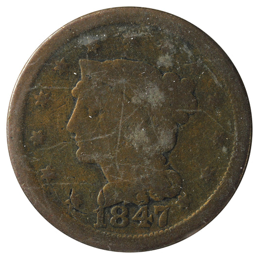 1847 USA cent Good (G-4) Impaired