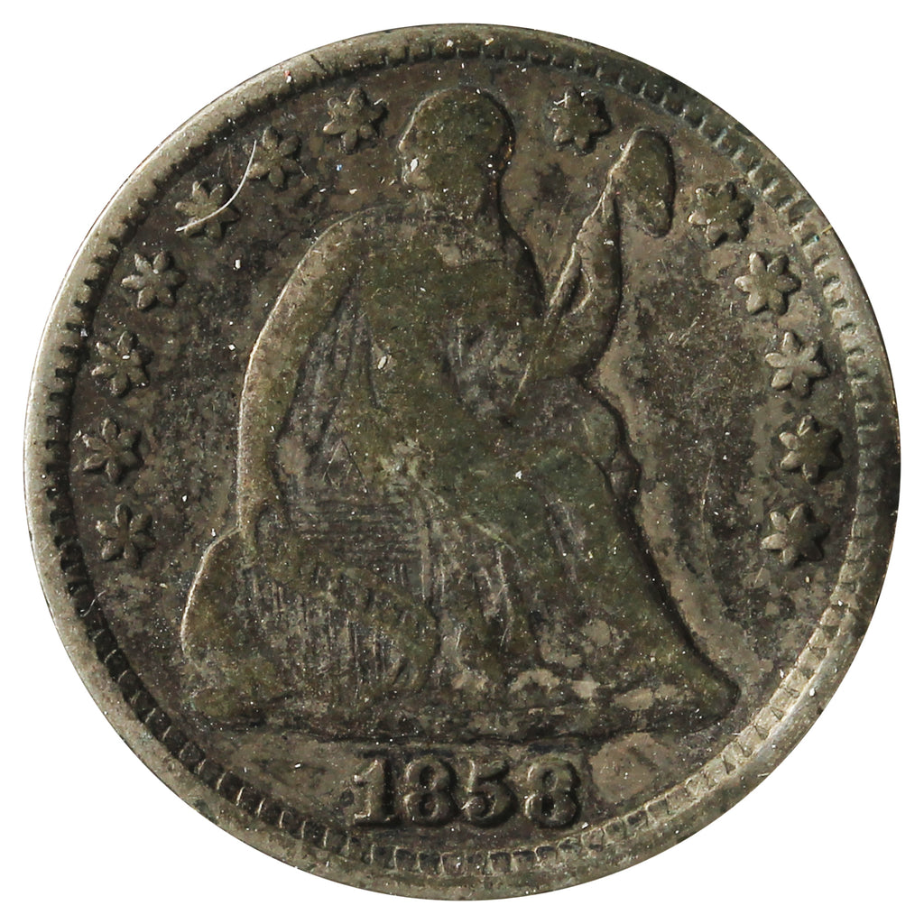 1858 USA Half Dime Very Fine (VF-20) Bent