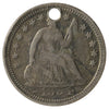 1854 USA Half Dime Fine (F12) Holed