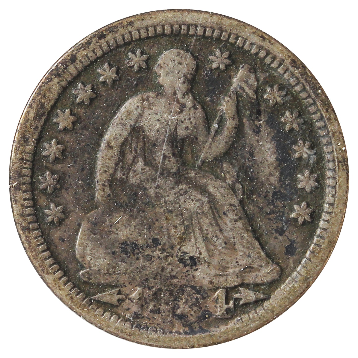 1854 USA Half Dime VG-F (VG10) Impaired
