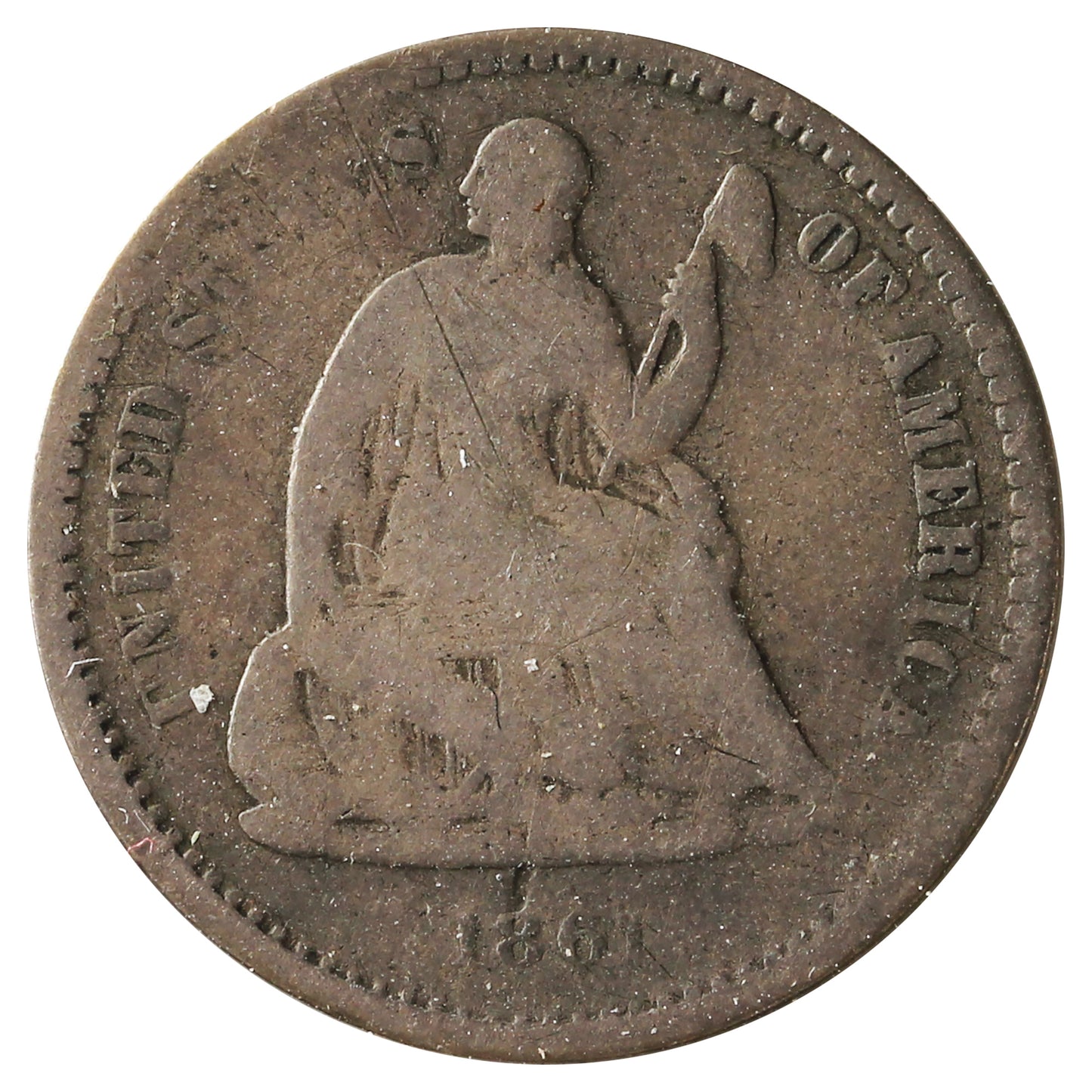1861 USA Half Dime Good (G4) Impaired