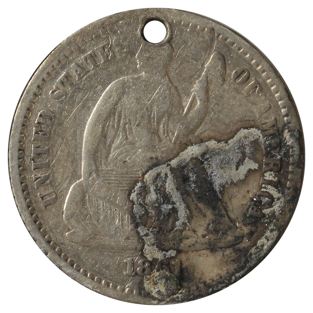 1861 USA Half Dime VG-F (VG10) Impaired