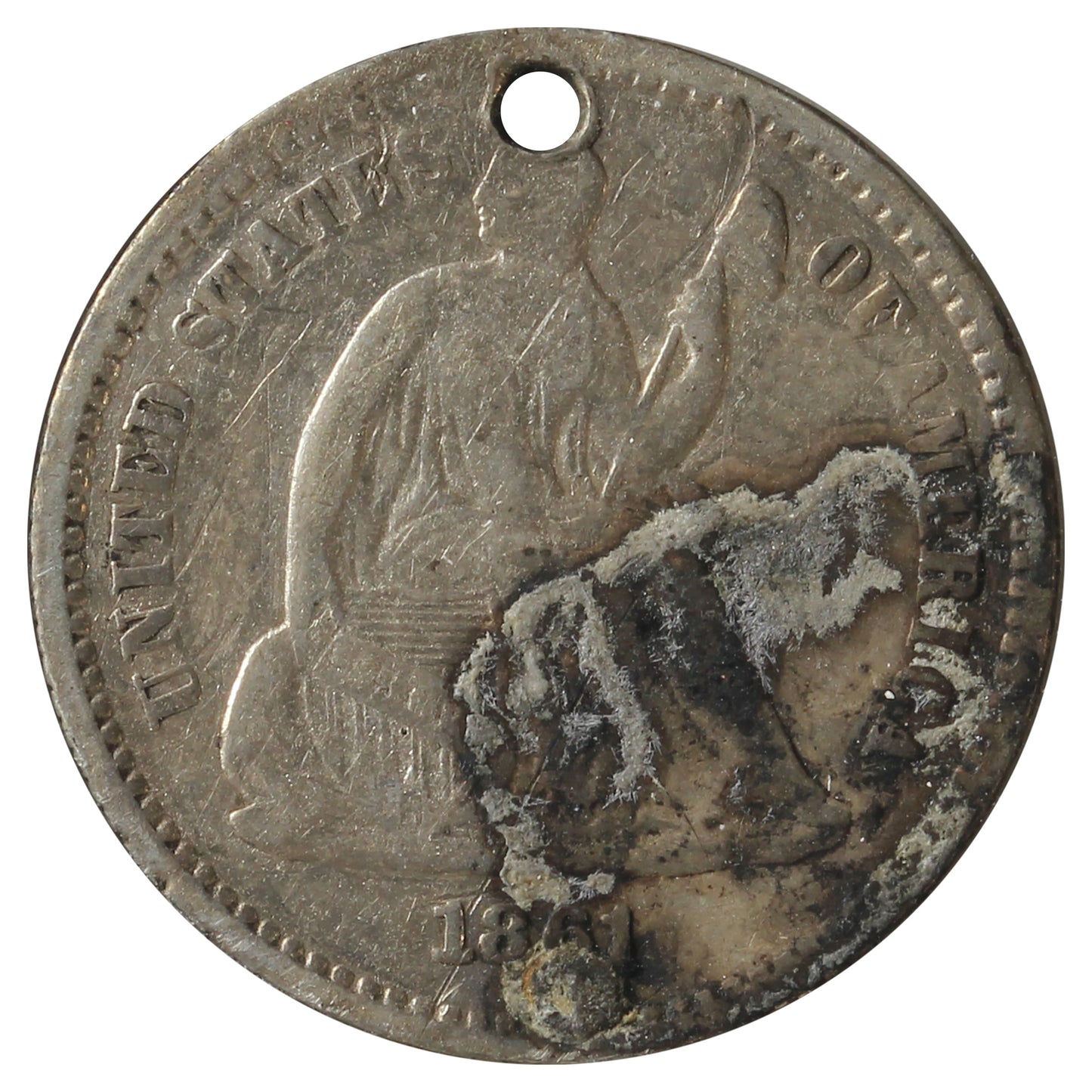 1861 USA Half Dime VG-F (VG10) Impaired