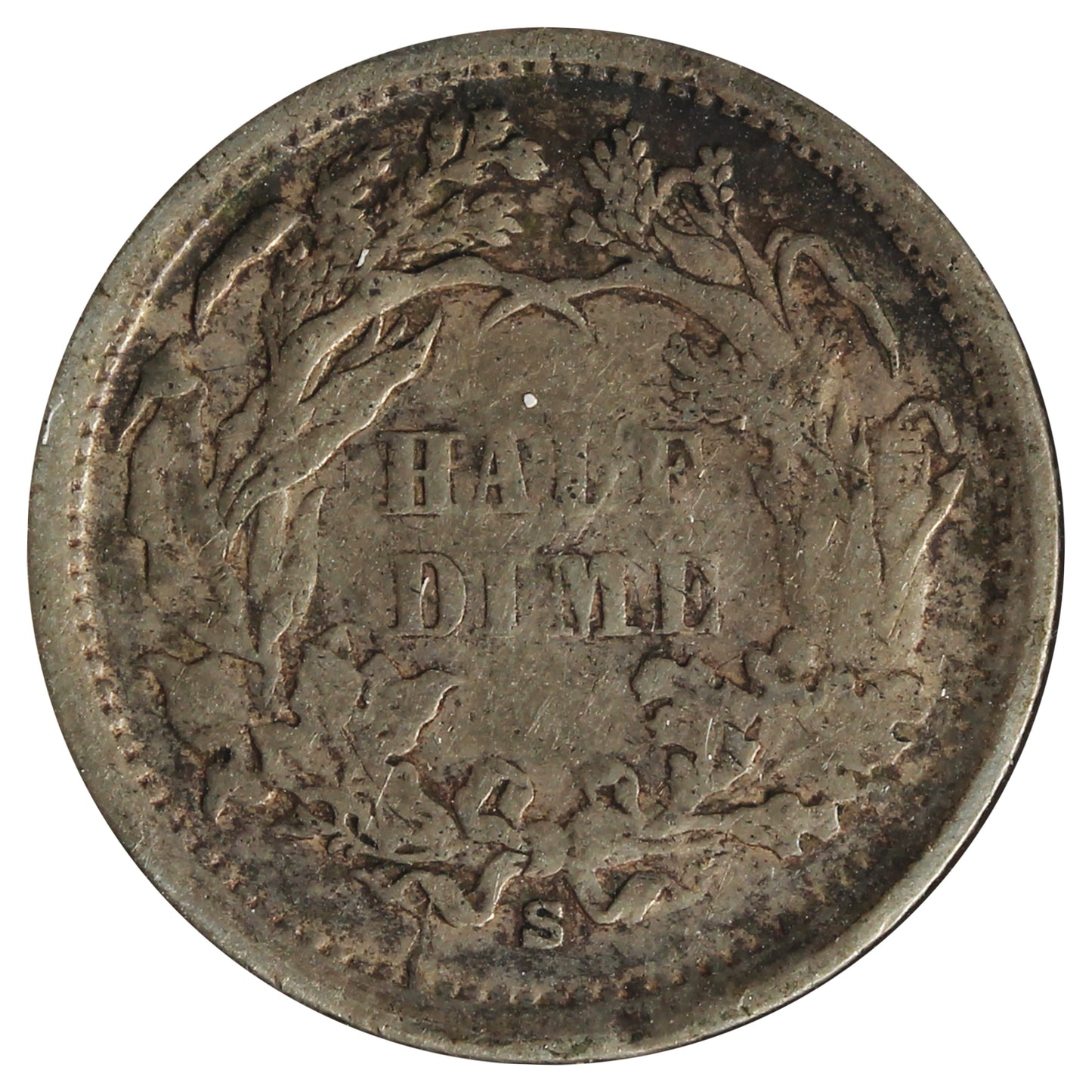 1868 S USA Half Dime Fine (F12) Marks