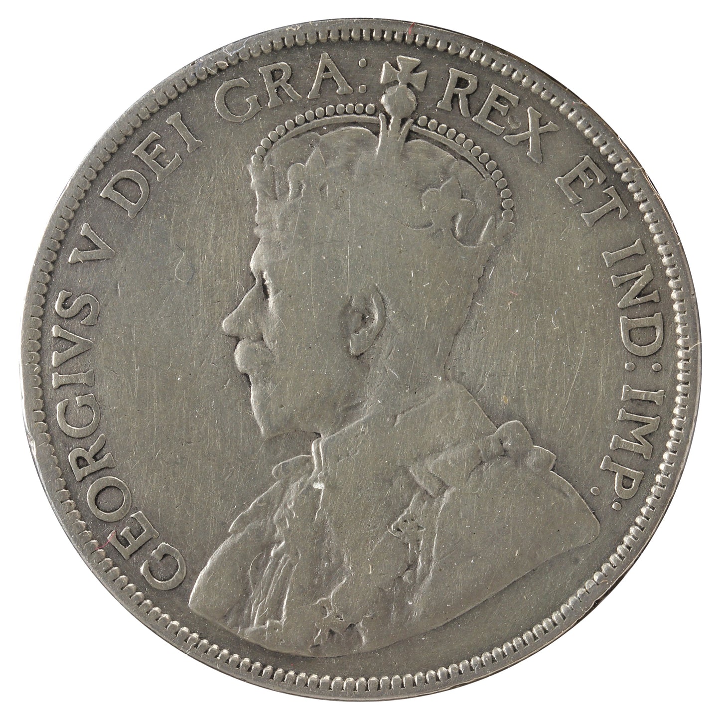 1913 Canada 50-Cents, Very Good (VG8) Scratched, Cleaned or Impaired