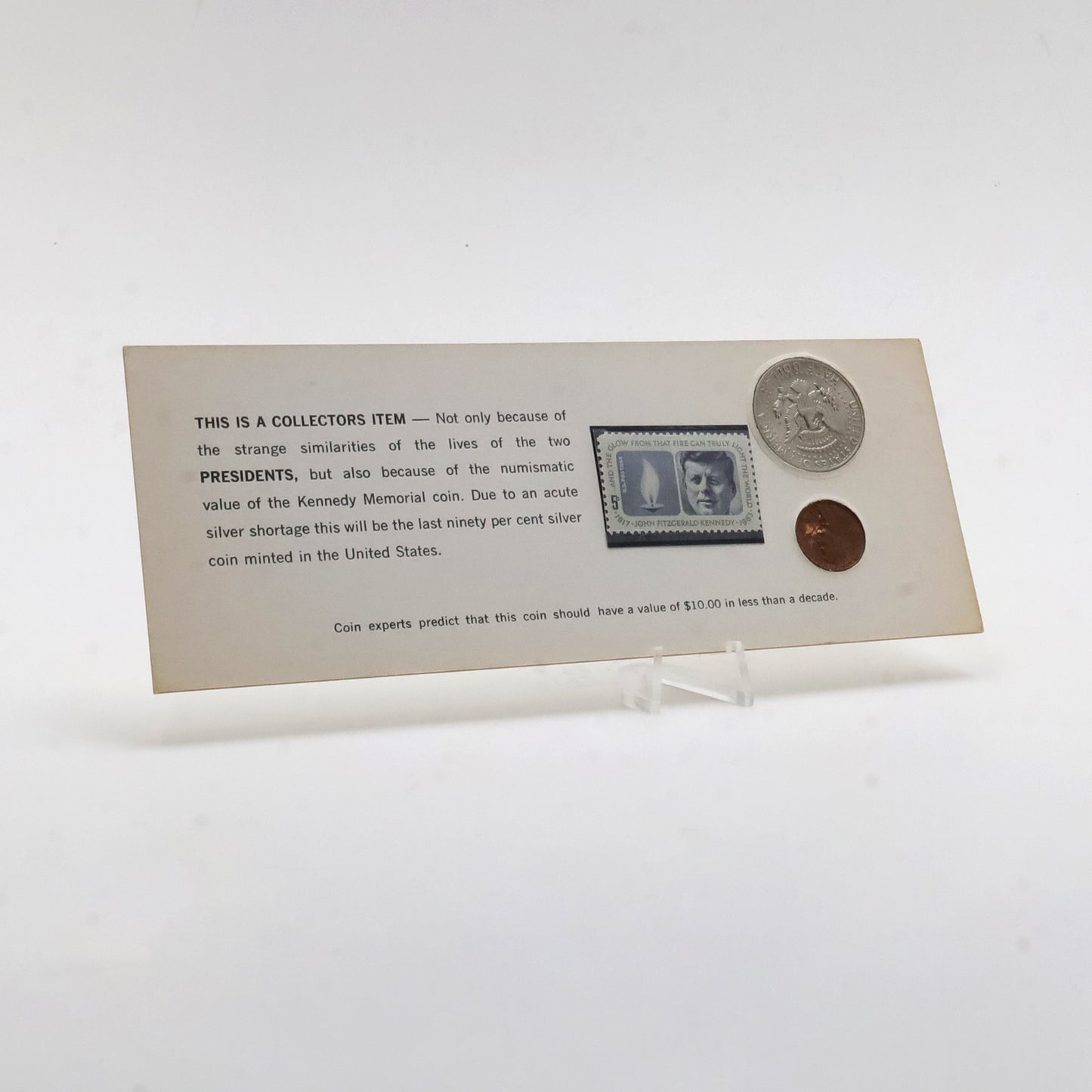 Kennedy and Lincoln Coin Set with Historical Comparisson Display - Strange Presidential Similarities