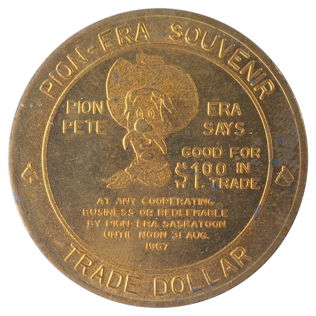 1967 Saskatoon, Sask. Pion-Era Souvenir Trade Dollar