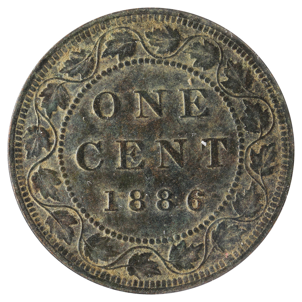 1886 Obv. 1a Canada 1-cent Extra Fine (EF40) Impaired