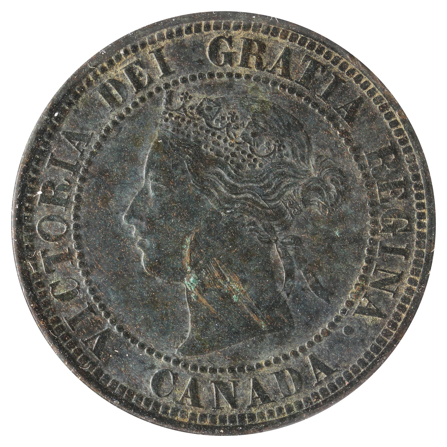 1886 Obv. 1a Canada 1-cent Extra Fine (EF40) Impaired