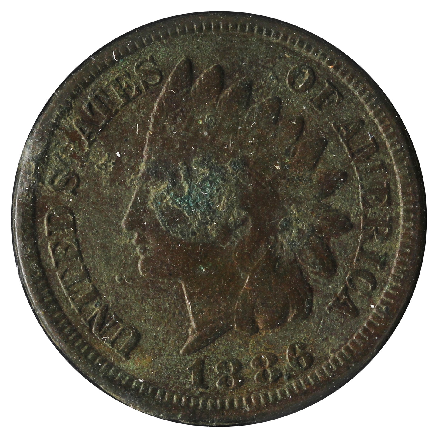 1886 Variety 2 USA Cent F-VF (F15) Impaired