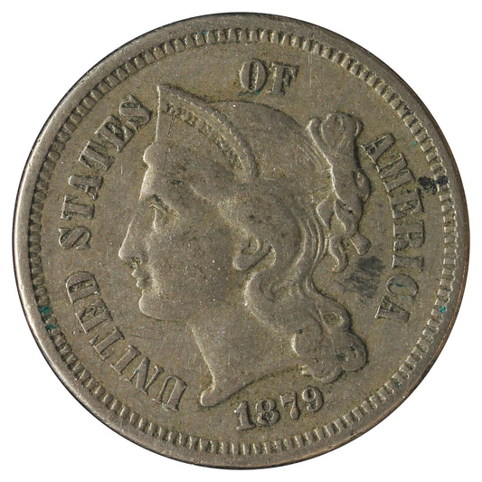 1879 USA 3 Cents VF-EF (VF30) Spots