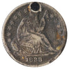 1838 No Drapery Small Stars USA Half Dime F-VF (F15) Hole