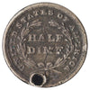 1838 No Drapery Small Stars USA Half Dime F-VF (F15) Hole