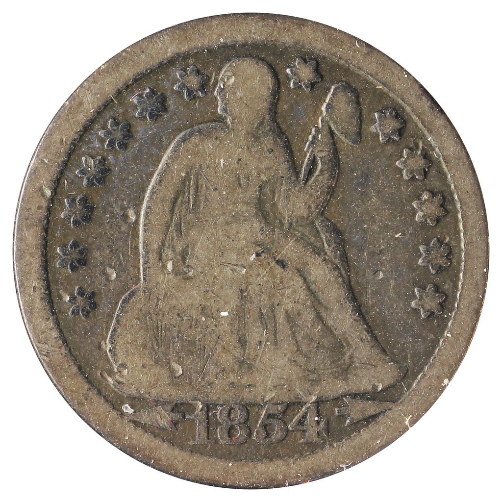 1854 O USA Dime G-VG (G6) Marks