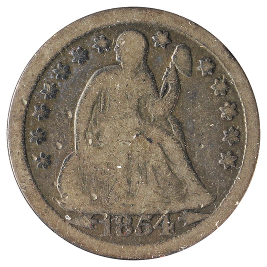 1854 O USA Dime G-VG (G6) Marks