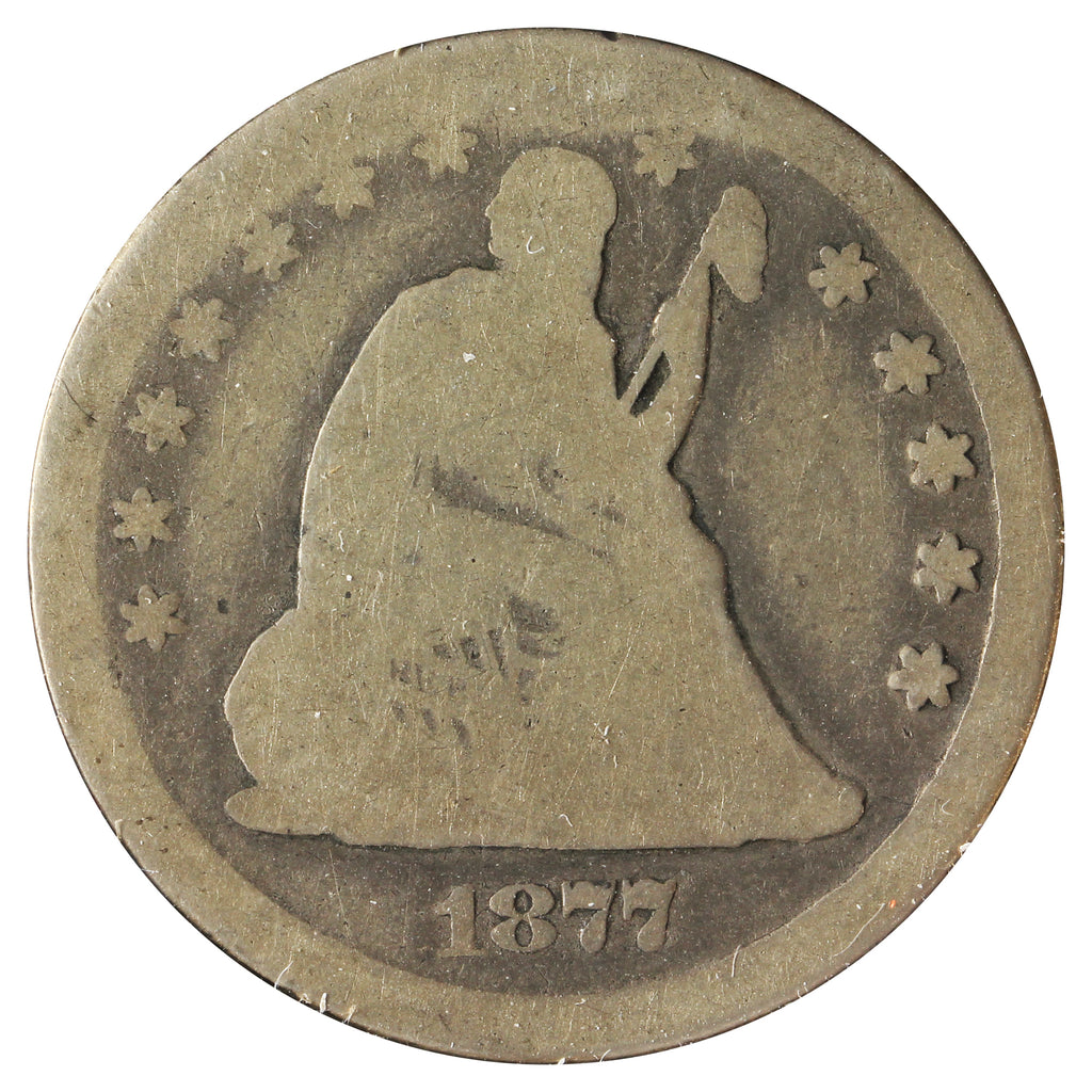 1877 CC USA Dime About Good (AG3) Scratched