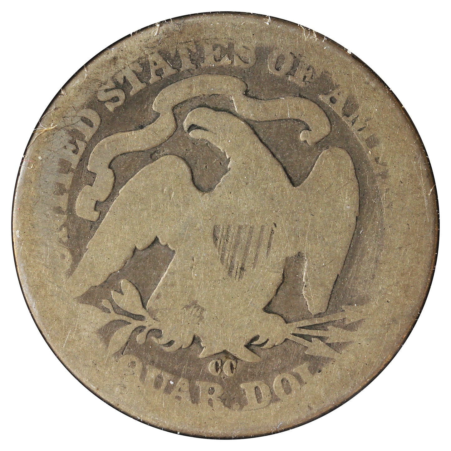 1877 CC USA Dime About Good (AG3) Scratched