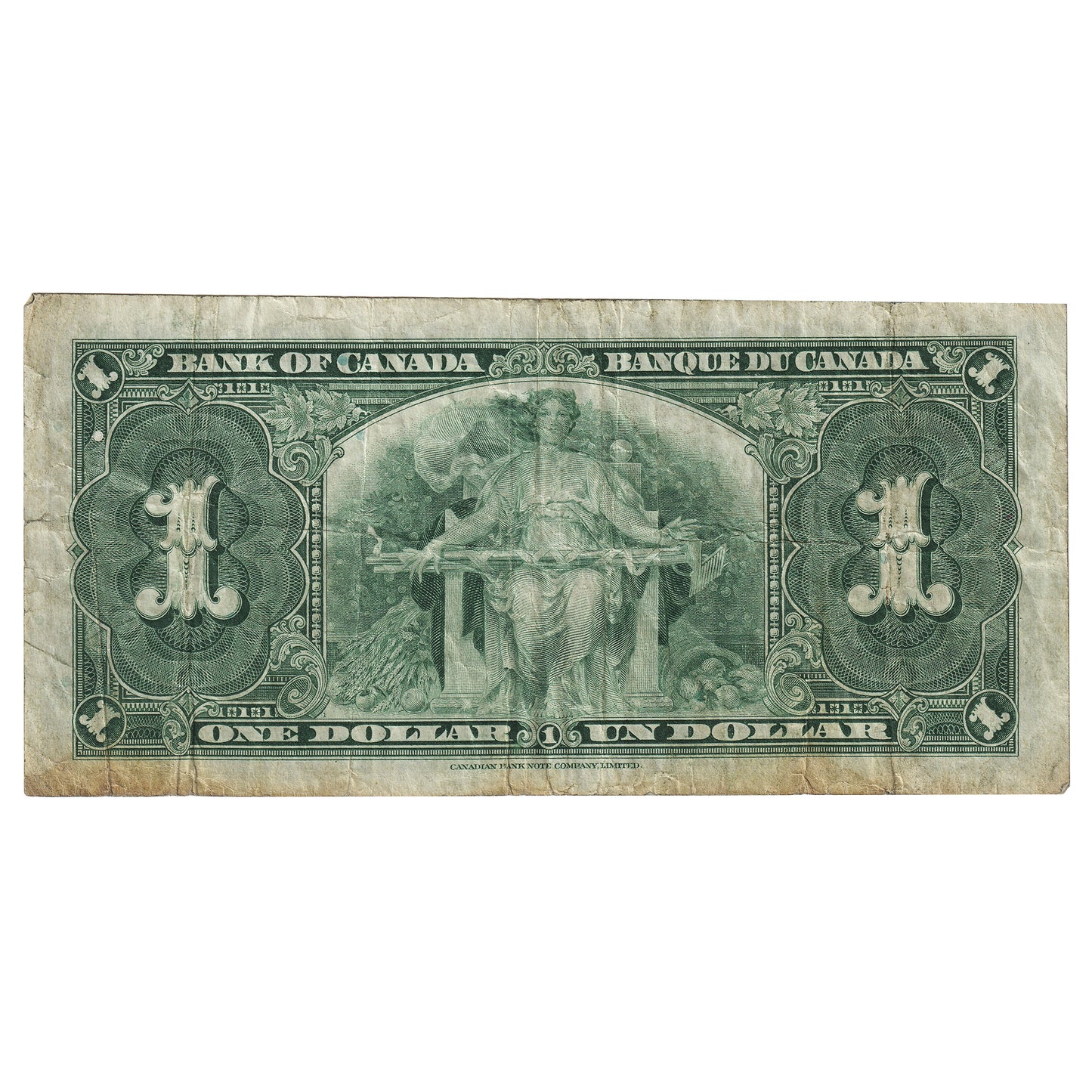 BC-21a 1937 Canada $1 Osborne-Towers, E/A, VF (Dam'g)