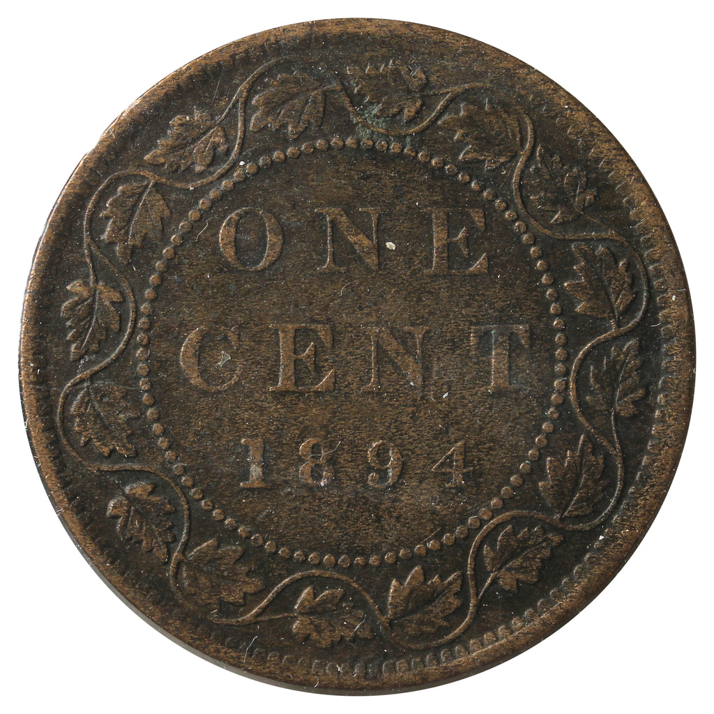 1894 Canada 1-Cent Very Fine (VF20) Scratched, Cleaned or Impaired.