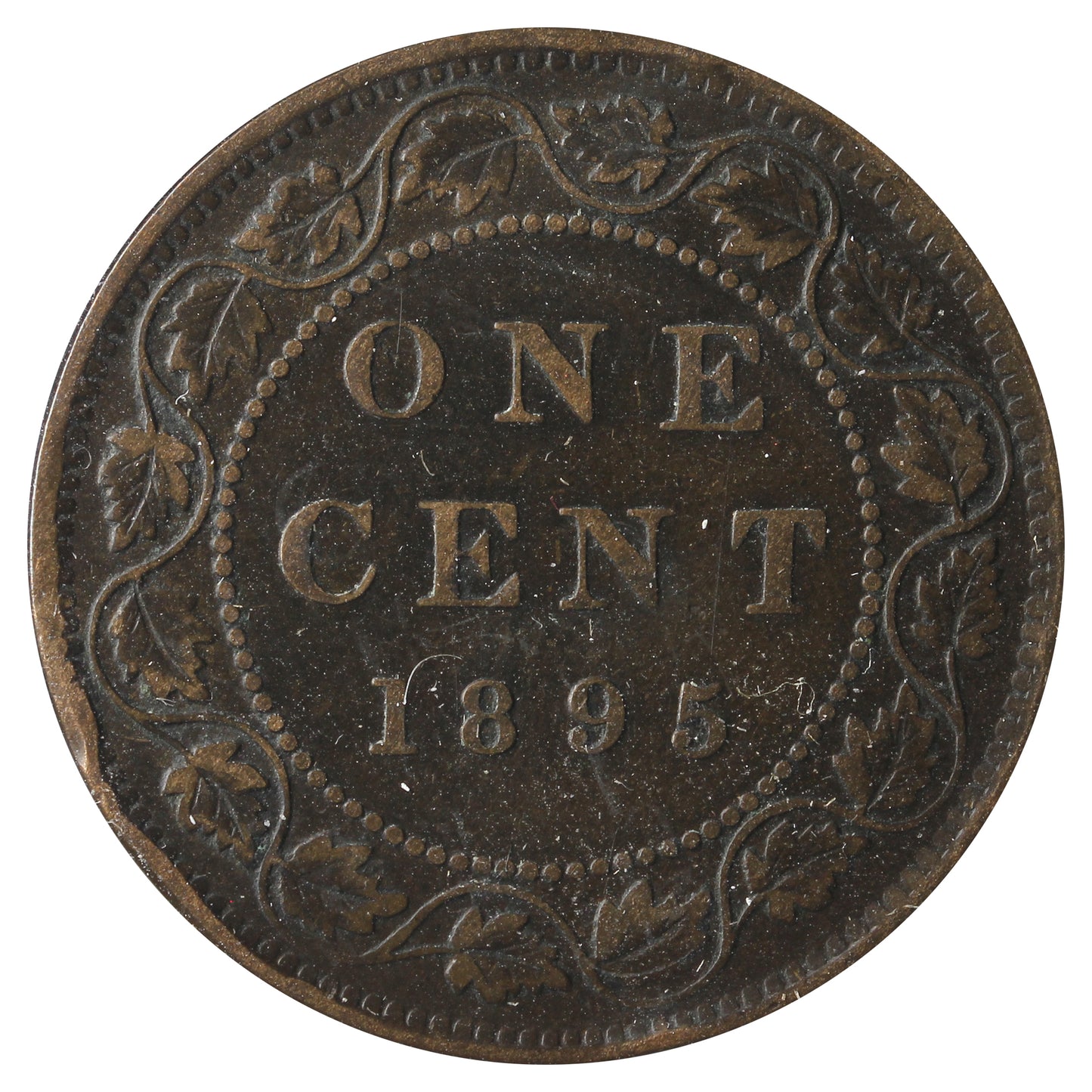 1895 Canada 1-Cent F-VF (F15)  Scratched, Cleaned or Impaired.