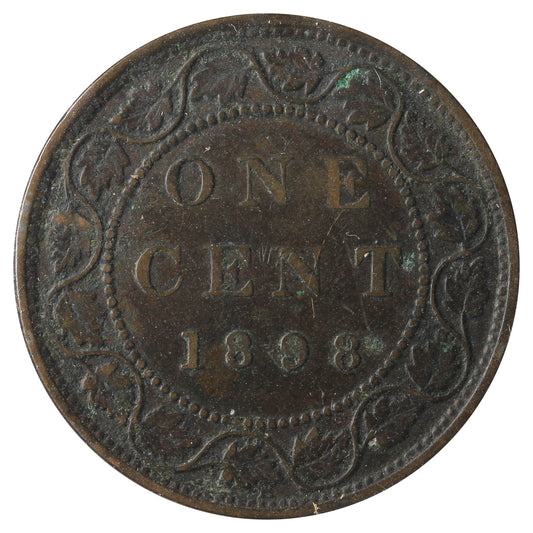 1898H Canada 1-Cent Very Fine (VF20) Scratched, Cleaned or Impaired.