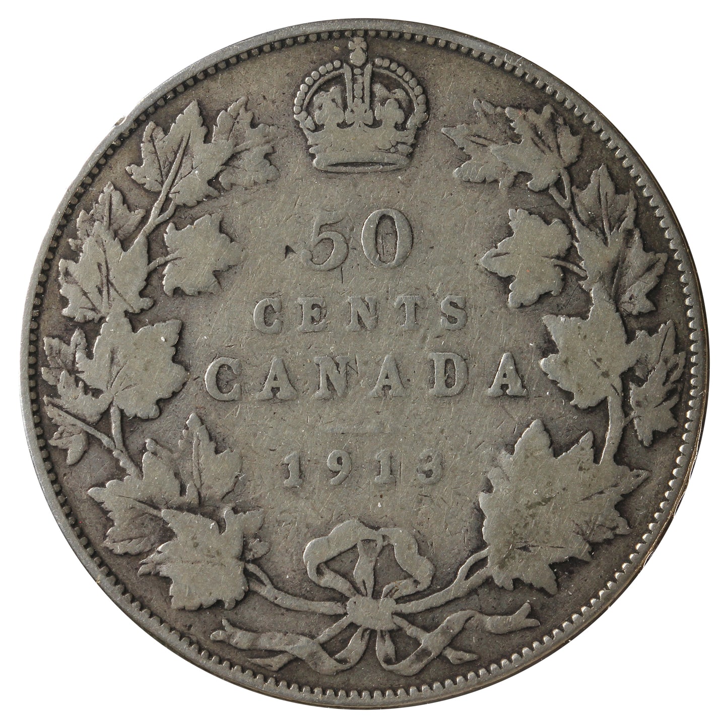 1913 Canada 50-Cents G-VG (G6) Scratched, Cleaned or Impaired.