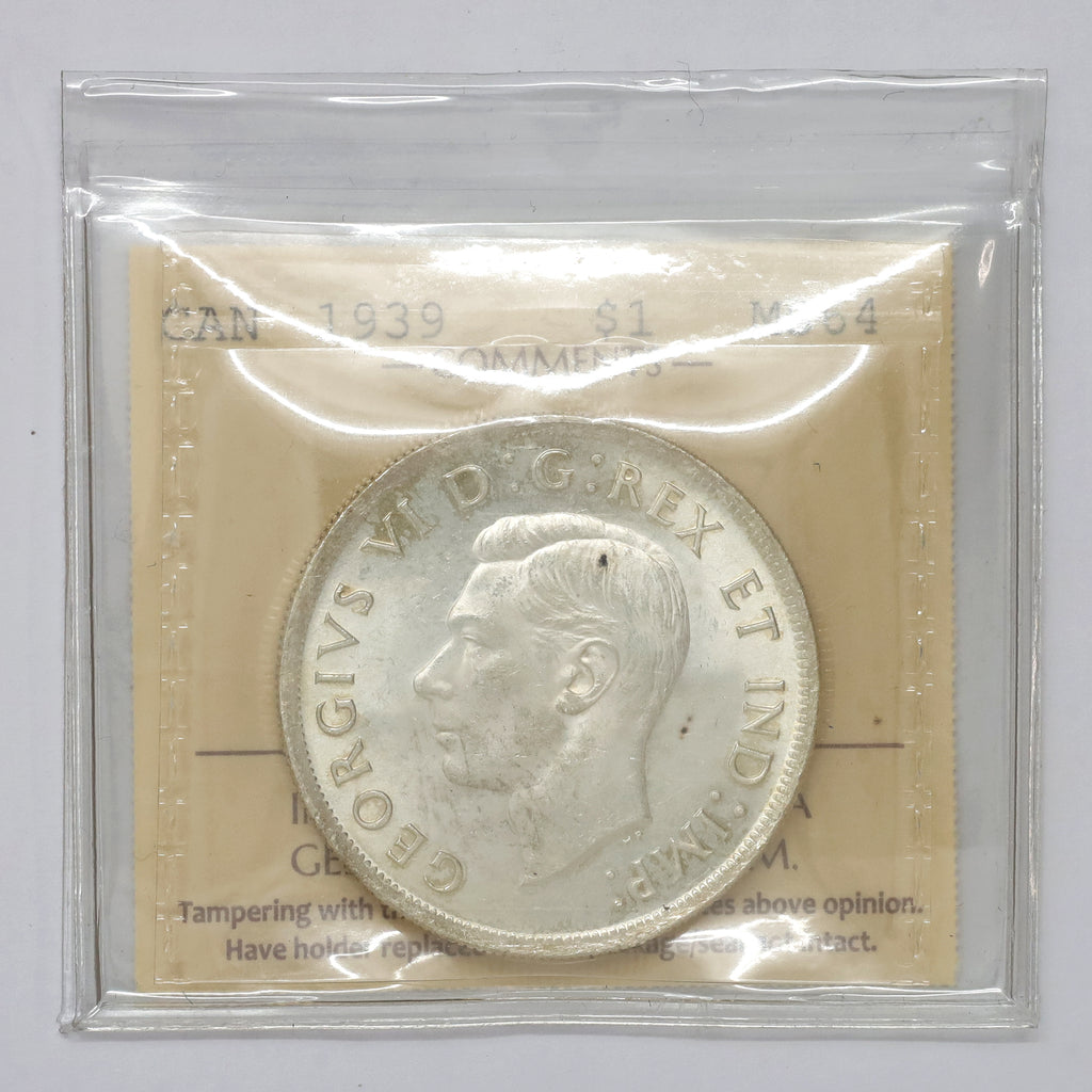 1939 Canada Dollar ICCS Certified MS64 (Toned)