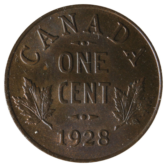 1928 Canada 1-Cent Brilliant Unciruclated (MS63) Lustrous Brown